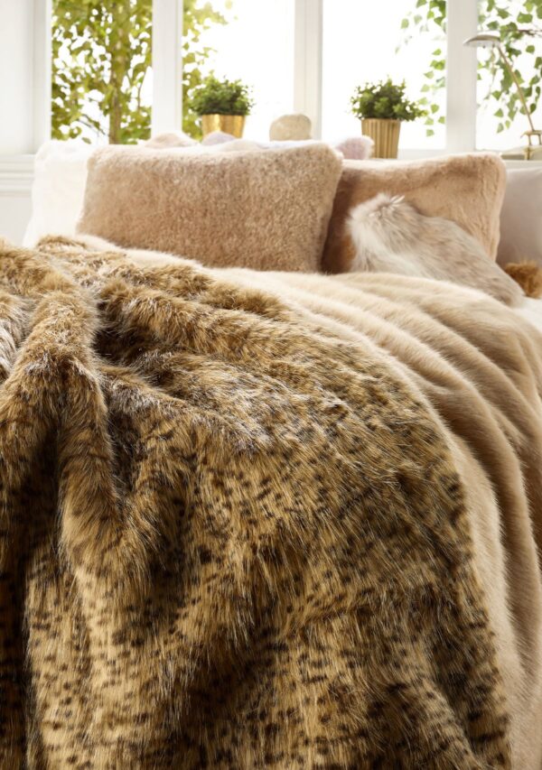 Gold Civet Faux Fur Throw - Image 3