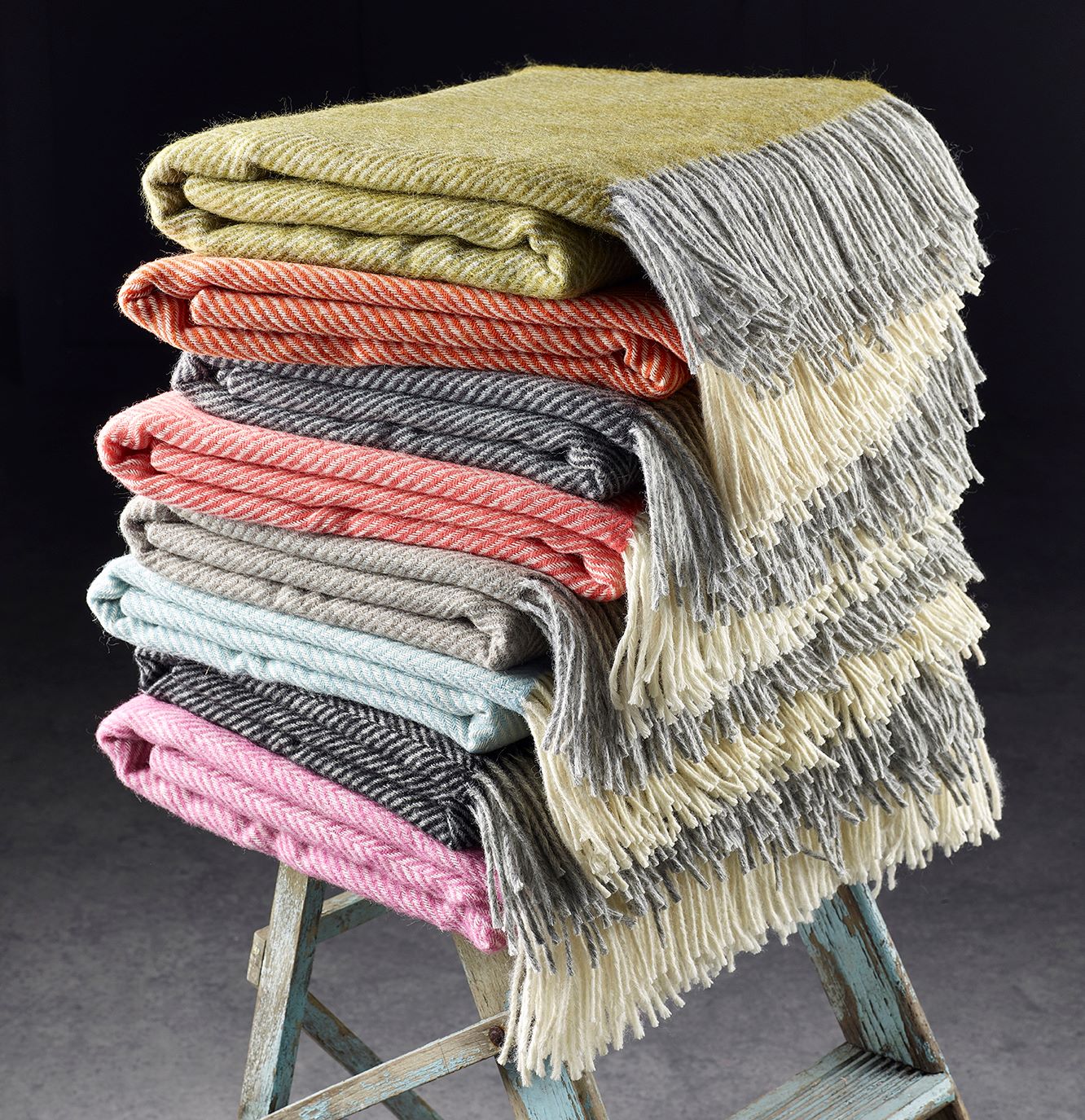 Light Grey Check Shetland Wool Blanket - Image 3