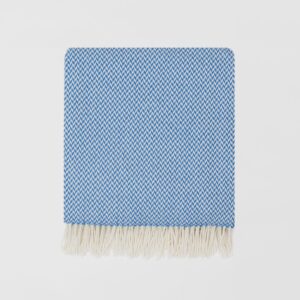 Marine Blue Merino Lambswool Throw