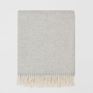 Pearl Grey Merino Lambswool Throw