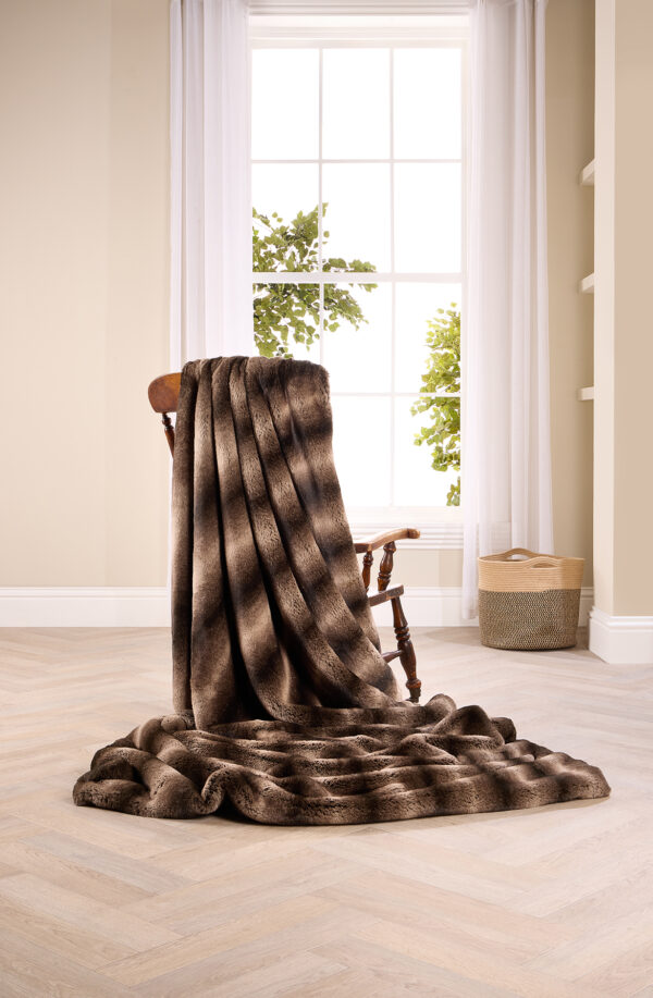 Taupe Rabbit Alaska Faux Fur Throw
