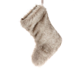 Siberian Wolf Faux Fur Christmas Boot