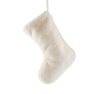 Soft Cream Faux Fur Christmas Boot
