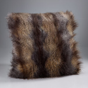 Blue Wolf Faux Fur Cushion