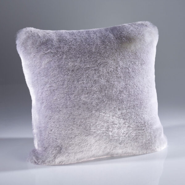 Silver Alaska Fox Faux Fur Cushion