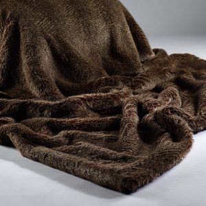 Brown Oyster Faux Fur Throw
