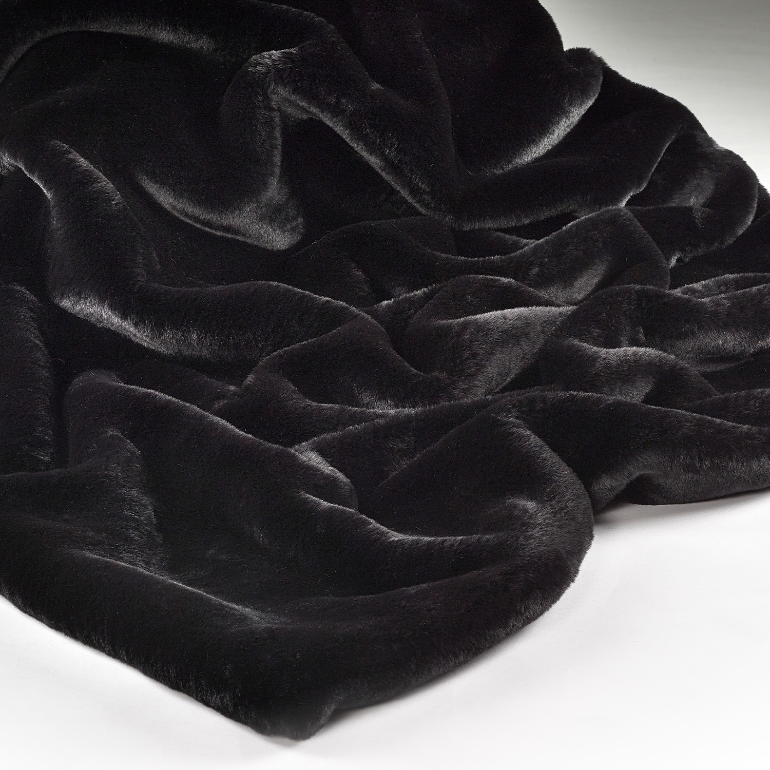 Soft Black Faux Fur Throw Made in Britain Katrina Hampton