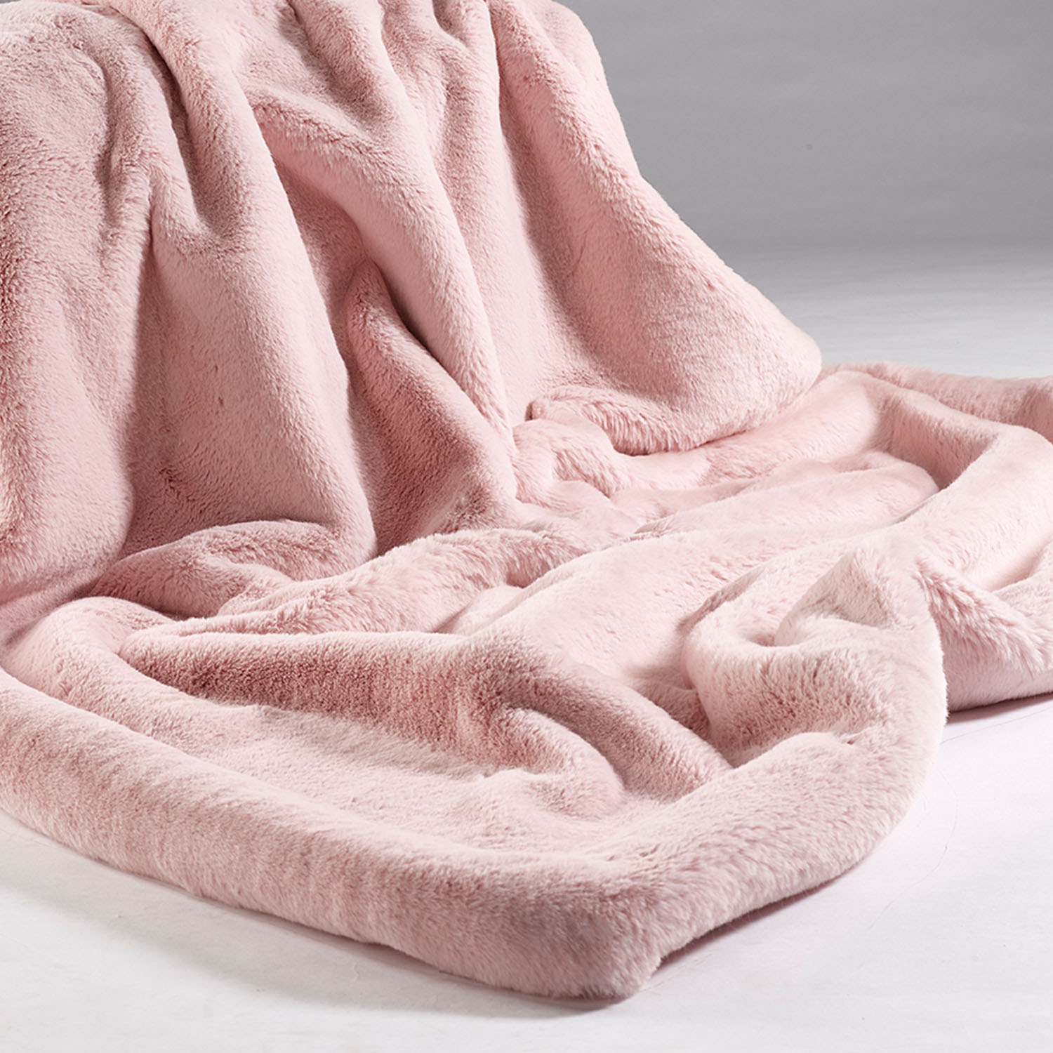 Soft Pink Faux Fur Throw Made in Britain Katrina Hampton