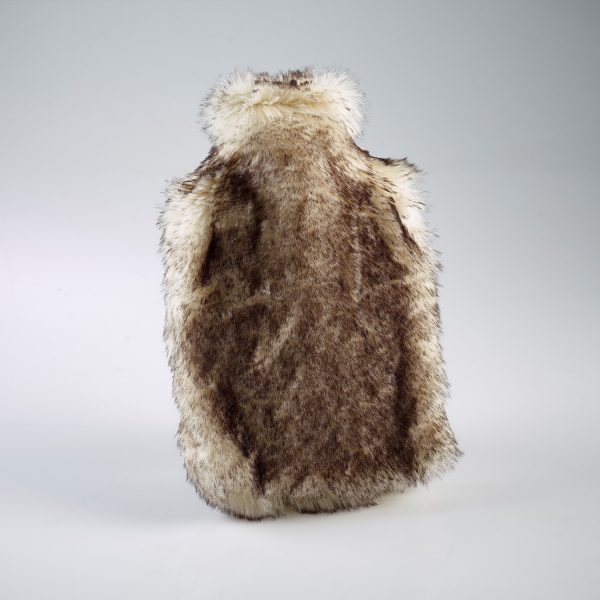Brown Snow Fox Faux Fur Hot Water Bottle