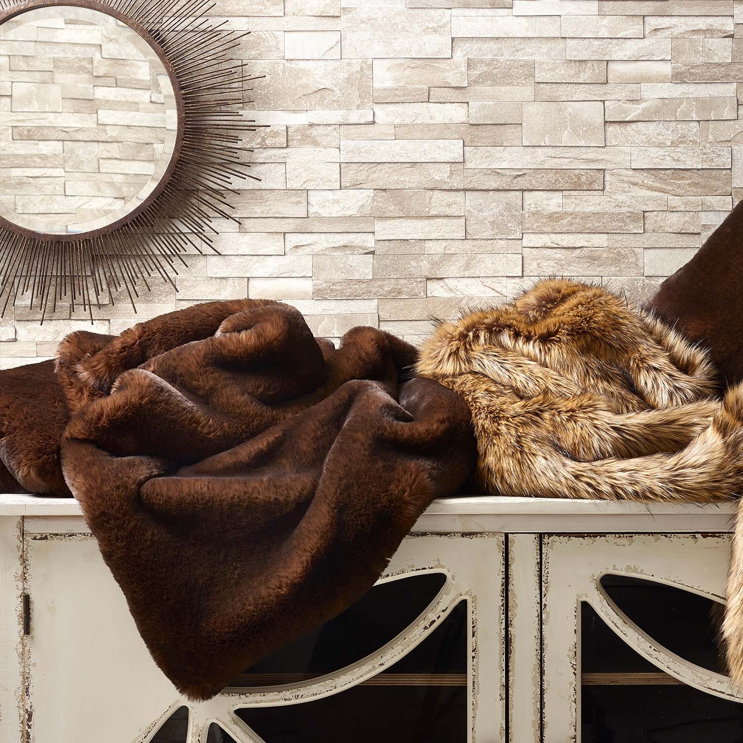 Brown Bear Faux Fur Throw